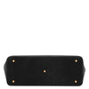 Underneath View Of The Black Leather Shopping Tote Bag