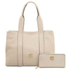 Leather Shoulder Bag and Zip Around Wallet Set in premium pebbled leather, stylish and practical for everyday use.