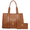 Leather Shoulder Bag and Zip Around Wallet Set in pebbled leather with a stylish design and practical features.