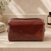 Leather Wash Bag made of Premium Italian Leather, perfect for modern travelers.