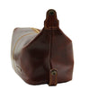 Mens Leather Wash Bag showing the back view with a sleek design and quality craftsmanship.