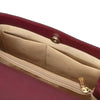 Internal Pocket View Of The Bordeaux Leather Tote