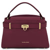 Front View Of The Bordeaux Leather Tote