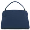 Rear View Of The Dark Blue Leather Tote