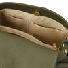 Internal Pocket View Of The Forest Green Leather Tote