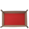 Leather Valet Tray in Lipstick Red, perfect for organizing everyday essentials.