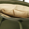 Internal Pocket View Of The Forest Green Leather Womens Handbag