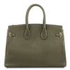 Rear View Of The Forest Green Leather Womens Handbag