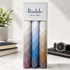 Box Of 3 Deluxe Woven Handkerchiefs in elegant packaging, showcasing intricate designs and premium quality.