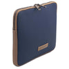 Luxury Soft Leather Tablet Case in dark blue with durable semi-rigid structure and zip closure.