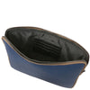 Luxury Soft Leather Tablet Case interior pocket with card slots and zipper closure.