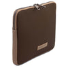 Luxury Soft Leather Tablet Case in a stylish dark brown design with zip closure.