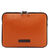 Luxury Soft Leather Tablet Case in orange with pebbled texture and zip closure.