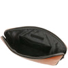 Interior view of the Luxury Soft Leather Tablet Case showing padded compartment and pocket.
