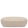 Luxury Soft Leather Toiletry Case in soft beige pebbled leather, showcasing its elegant and practical design.
