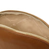 Interior view of Luxury Soft Leather Toiletry Case showing spacious lined compartment and smooth zipper design.