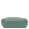 Luxury Soft Leather Toiletry Case in a soft green color, showcasing its elegant pebbled leather design.