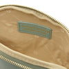 Interior view of the Leather Luxury Soft Leather Toiletry Case showcasing the label and spacious compartment.