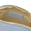 Interior view of the Leather Luxury Soft Leather Toiletry Case showcasing elegant lining and branding.