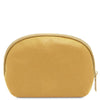Luxury Soft Leather Toiletry Case in soft pebbled leather with gold-tone zipper, perfect for travel and organization.
