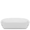 Luxury Soft Leather Toiletry Case in pristine white pebbled leather with soft silhouette and elegant design.