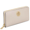 Leather Shoulder Bag and Zip Around Wallet Set - stylish zip around wallet in premium pebbled leather with gold logo