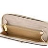 Interior view of the Leather Shoulder Bag and Zip Around Wallet Set showcasing compartments and card slots.