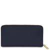 Luxury Zip Around Leather Wallet in premium pebbled leather with gold zip closure.