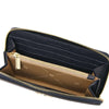 Inside view of the Luxury Zip Around Leather Wallet featuring card slots and a zip coin pocket.