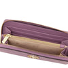 Interior view of Luxury Zip Around Leather Wallet showcasing card slots and zip pocket.