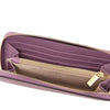 Interior view of Luxury Zip Around Leather Wallet showing card slots and zip coin pocket.
