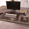 Desk Display View Of The Dark Brown Luxury Leather Desk Set