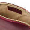 Internal View Of The  Luxury Soft Leather Toiletry Case in Bordeaux 