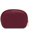 Rear View Of The  Luxury Soft Leather Toiletry Case in Bordeaux 