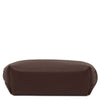 Underneath View Of The  Luxury Soft Leather Toiletry Case in chocolate 