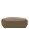 Underneath View Of The  Luxury Soft Leather Toiletry Case in dark taupe 
