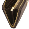 Inside view of Luxury Zip Around Leather Wallet showing spacious compartments and zip-around closure.