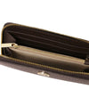 Interior view of Luxury Zip Around Leather Wallet showing compartments and card slots.