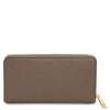 Luxury Zip Around Leather Wallet in premium pebbled leather with gold zip closure, stylish and organized.