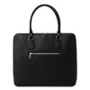Rear View Of The Black Womens Leather Business Bag