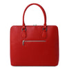 Rear View Of The Lipstick Red Womens Leather Business Bag