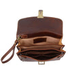 Internal Compartment View Of The Brown Wrist Bag