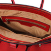 Internal Zip Pocket View Of The Lipstick Red Ladies Handbag