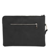 Rear View Of The Black Mens Italian Leather Clutch Bag