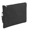 Angled View Of The Black Mens Italian Leather Clutch Bag