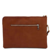 Rear  View Of The Brown Mens Italian Leather Clutch Bag
