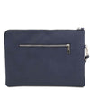 Rear View Of The Dark Blue Mens Italian Leather Clutch Bag