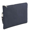 Angled View Of The Dark Blue Mens Italian Leather Clutch Bag