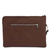 Rear View Of The Dark Brown Mens Italian Leather Clutch Bag