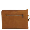 Rear View Of The Natural Mens Italian Leather Clutch Bag